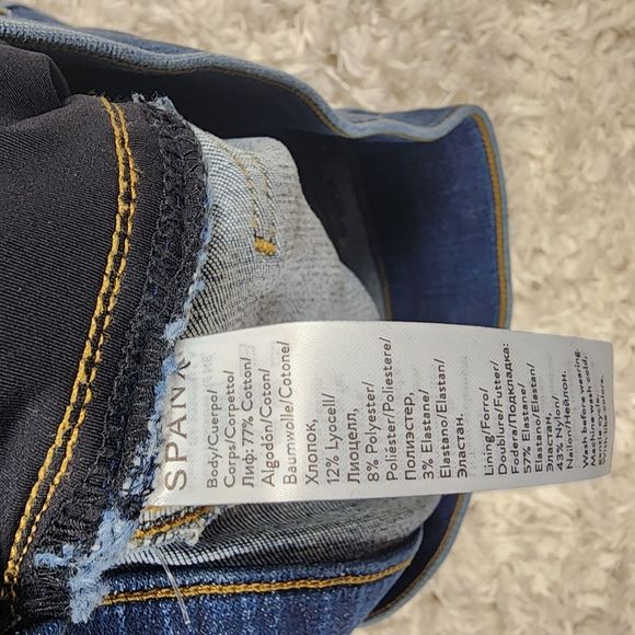 Spanx Distressed Jeans Womens Small Blue Ankle Skinny Medium Wash Stretch Pants - Picture 12 of 12